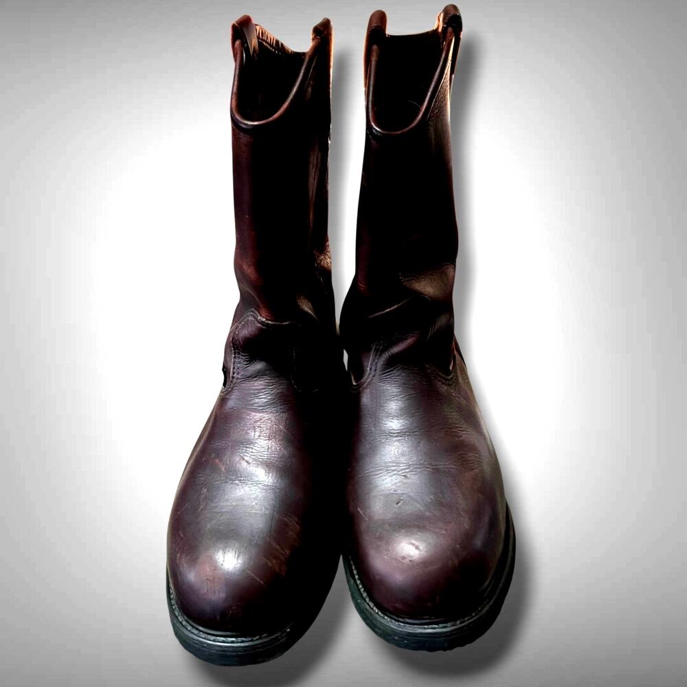 Men's 9 EEE THOROGOOD Brown Leather Safety Work Boots Made In USA EUC